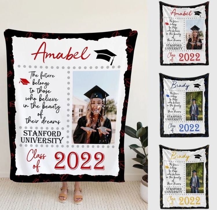 Custom Photo Graduation Blanket